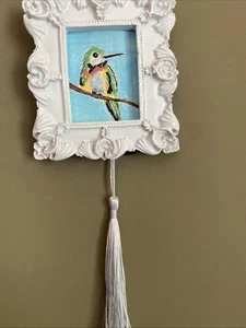 Pintura Original Colibrí 3/3,5 Obra de Arte, Enmarcada, Miniatura, Pequeña - Imagen 1 de 7