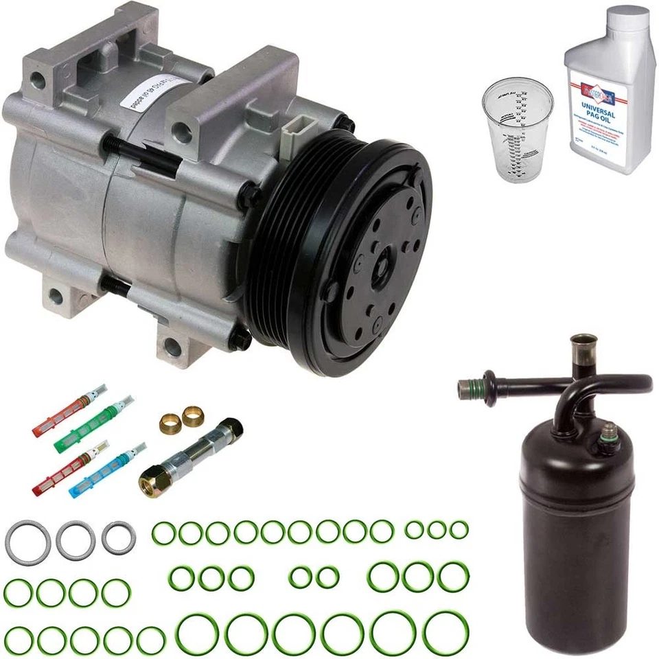 Omega AC Compressor w/ A/C Repair Kit For Ford Mustang 1994 1995 - Image 1 of 1