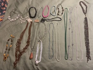 Vintage (MENGE 20) HALSKETTEN Halskette MODESCHMUCK GEMISCHT schön SCHÖN N14 - Bild 1 von 21