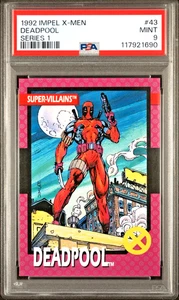 Deadpool 1992 Impel Marvel X-Men Series 1 Card #43 PSA 9 Mint Free Shipping - Picture 1 of 3