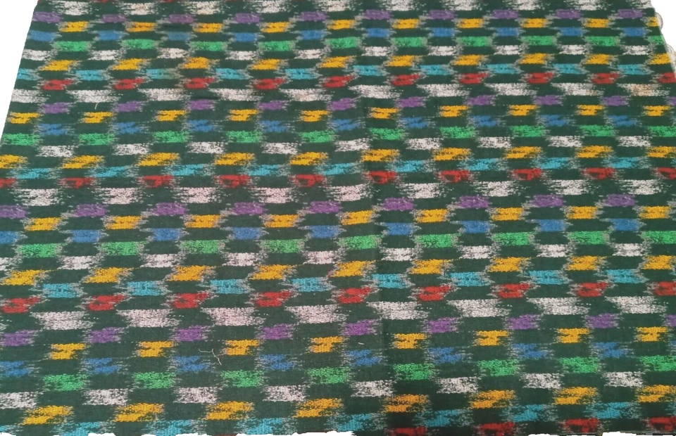 1.5 yards Multicolor Fabric 38" x 53" Geometric Lightweight Denim *read - Image 1 of 4