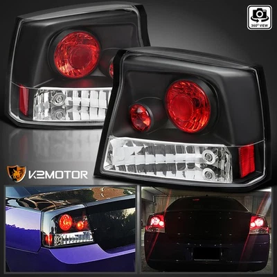 Black Fits 2005-2010 Dodge Charger Tail Lights Rear Brake Lamps Pair Replacement Foto 1 de 4