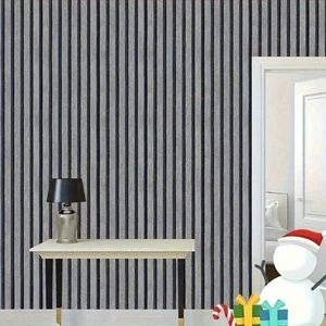 Paneles de pared de listones de madera gris 10M papel tapiz acústico autoadhesivo decoración moderna - Imagen 1 de 8