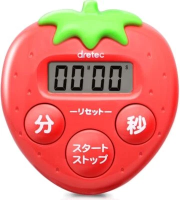 New JAPAN Red Strawberry Fruit Kitchen Digital Timer Magnet Refrigerator Dretec - Image 1 of 4