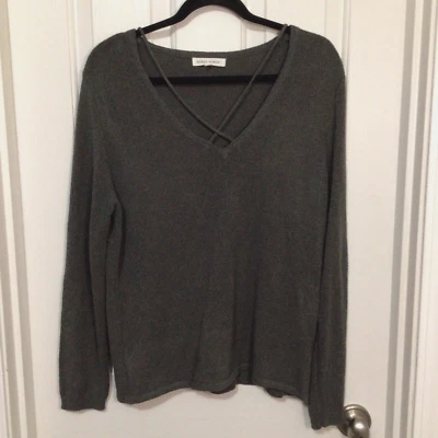 Suéter Honey Punch para Mujer XL Gris Oscuro Tejido Escote Cruzado Elástico LEER Foto 1 de 4