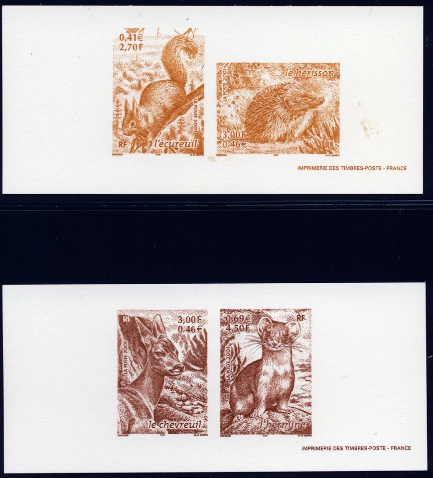 FRANCE . 2001 Wildlife (2809-12) . Reduced Size Deluxe Proof - Image 1 of 1