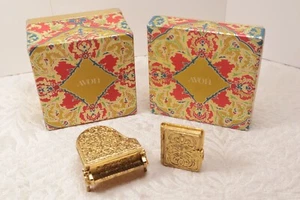 Table Top Jewelry Collection 1971 Metal Miniatures Antique gold Perfume Compact - Picture 1 of 18