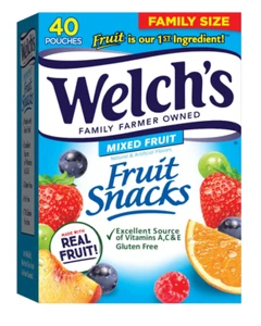 Welch's Fruit Snacks, Mixed Fruit Snack Box, 0.8oz Snack Packs (Pack of 40) - Picture 1 of 7