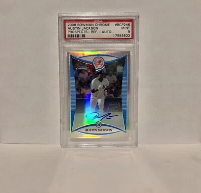 MLB Austin Jackson 2008 Bowman Chrome Prospects refractor automático 144/500 #BCP246 Foto 1 de 2
