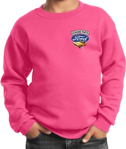 Kids Ford Mustang Sweatshirt Genuine Parts Pocket Print - Picture 1 of 20