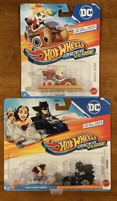 2024 Hot Wheels Racer Verse DC HARLEY QUINN WONDER WOMAN BATMAN Car(s) - Image 1 of 2