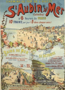 affiche poster Bretagne normandie saint aubin sur mer - Picture 1 of 1