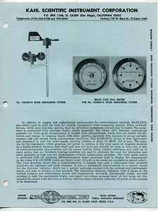 Vintage KAHLSICO Sales Brochure: WIND MEASURING SYSTEMS, BAROMETER, THERMOMETER - Picture 1 of 1