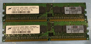 2pc Micron 512MB PC2-3200 Registered DIMM ECC DDR2-400 MTSHTF6472Y-40EB2 - Picture 1 of 1