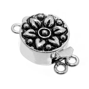 2 Pc 25X16X7mm Bali Box Clasp 2 Strand Antique Silver Plated Jewelry cb-14 - Picture 1 of 3