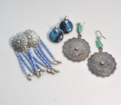 Lote Pendientes SW Estilo Nativo Ecléctico Azul Boho Pierced Chico's Joya Como Nuevo AP7 Foto 1 de 4