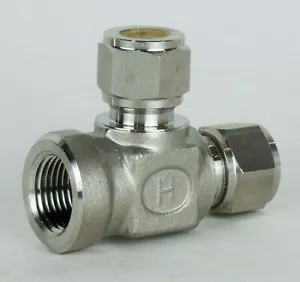 1/2" Tube x 1/2" Tube x 1/2" FNPT 316ss Female Run Tee Hoke Gyrolok 8TFT8316 - Picture 1 of 1