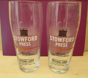 2x Stowford Press Somerset Cider Pint Glasses - Pint CE - party Xmas - Picture 1 of 1