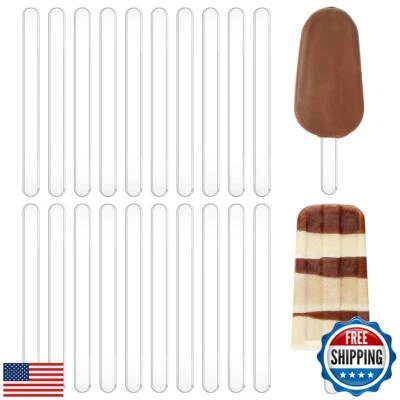 20 peças varas de picolé acrílico reutilizáveis 4,5 polegadas varas de molde de picolé para  - Imagem 1 de 4