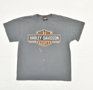 Harley Davidson Herren T-Shirt Gr. L Kurzarm Rundhals Oconomowoc WI fleckig - Bild 1 von 8