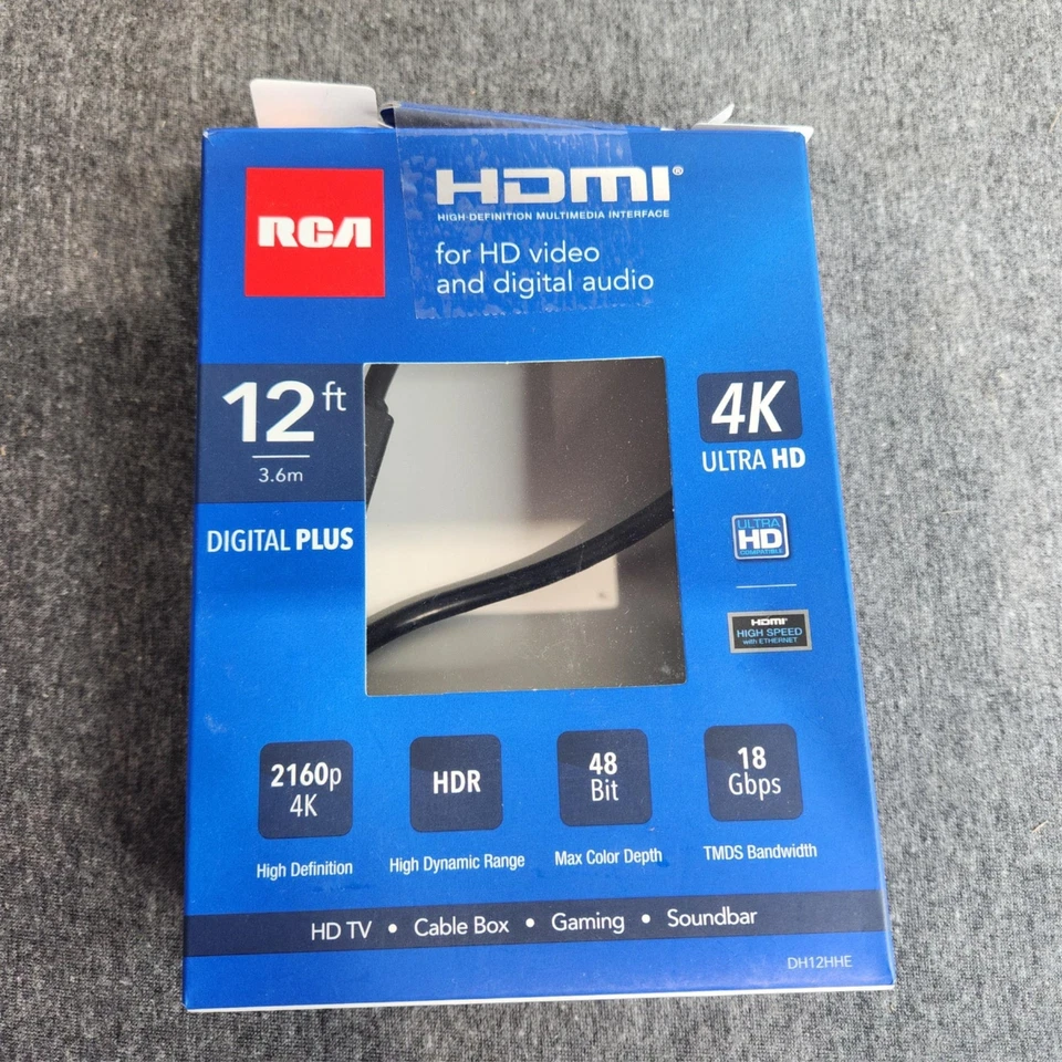 RCA HDMI for HD Video and Digital Audio 12ft Digital Plus 4K Ultra HD - Image 1 of 4