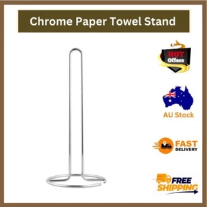 Chrome Free Standing Kitchen Roll Paper Towel Holder Stand Good Stainless Steel - Picture 1 of 4