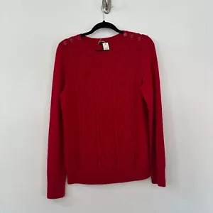 Talbots rot Lammwolle Nylon Fischer Pullover Damen M adrett Langarm Neu mit Etikett - Bild 1 von 10