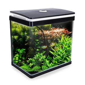 Aquarium Fish Tank Curved Glass RGB LED Light Complete Set Filter Pump 30l - Picture 1 of 2