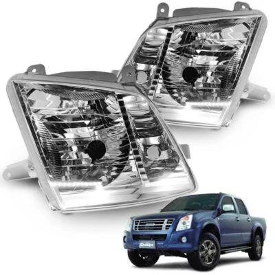 头灯 H4 LH 2 PC 适合五十铃 D-max D Max Holden Rodeo 拾音器 2007 - 2011 — 第 1/4 张图片