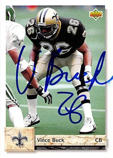 Vince Buck autographed football card (New Orleans Saints) 1992 Upper Deck #552 - Image 1 of 1