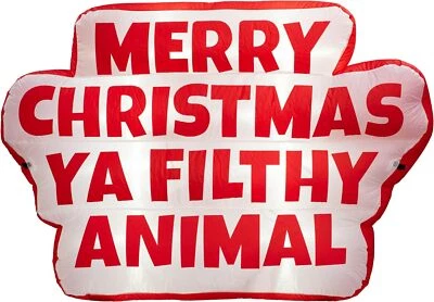 Feliz Navidad Animal Sucio Exterior Césped Autoinflado Iluminar Decoración Vacacional Foto 1 de 4