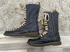 Dr. Martens Auysa 14 Loch blaue Lederstiefel AW501 Größe 3 - Bild 1 von 5