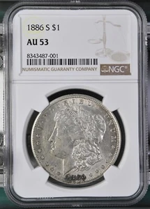 1886-S Morgan Dollar NGC zertifiziert AU53 - Bild 1 von 2