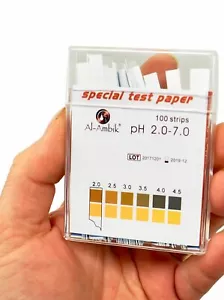 Al-Ambik® PH Indikatoren PH 2-7 | 100 PH Teststreifen mit Farbtabelle - Bild 1 von 6