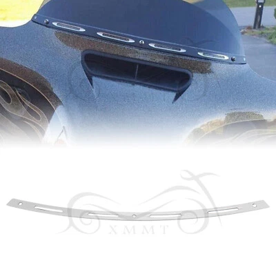 Chrome Fairing Windshield Trim Fit For Harley Tri Electra Glide 96-13 FLHT 96-09 - Image 1 of 4