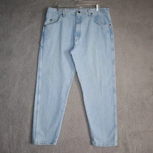 Vintage Wrangler Jeans Mens 36x28 Blue Denim Dad Relaxed Straight 90s Stone Wash - Picture 1 of 10