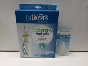 Dr. Brown's Options Baby Bottles, 8 Ounce, 3 Count & 3m+ (level 2) 2pk nipples - Picture 1 of 8