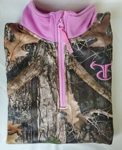 Pullover True Timber para mujer rosa camuflaje rendimiento 1/4 cremallera talla L - Imagen 1 de 8