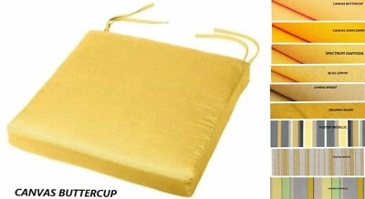 Sunbrella Custom Outdoor Chair Pad Cushion with ties, YELLOW - Image 1 of 3