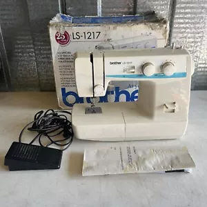 BROTHER SEWING MACHINE LS-1217 Complete With Foot Pedal Manual Box - Works - Picture 1 of 8