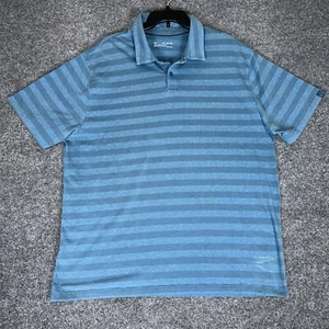 Polo Under Armour uomo 2XL blu a righe sciolta Heatgear golf manica corta - Foto 1 di 7
