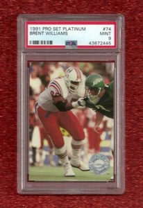 1991 PRO SET PLATINUM #74 BRENT WILLIAMS PSA 9 MINT POP 1 PATRIOTS - Picture 1 of 1