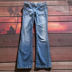 Wat Jeans Flare Boot Cut Low Rise 1990s Embellished Blue Jeans Size 3 - Picture 1 of 5