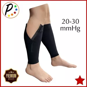 🔴 Presadee Premium Footless 20-30 mmHg Firm Compression Leg Calf Zipper Sleeves - Picture 1 of 20