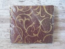 New LINEN TABLECLOTH 20" Jaquard Scrollwork CHOCOLATE NAPKIN  4-Pack Brown Gold