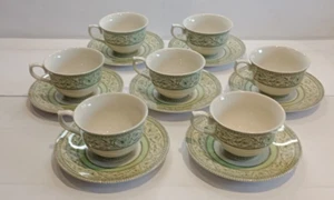 ROYAL HORTICULTURAL SOCIETY RHS APPLEBEE COLLECTION TEA CUPS & SAUCERS X 7 - Picture 1 of 23