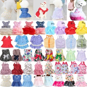 Small Pet Dog Cat Summer Lace Skirt Princess Tutu Dress Puppy Clothes Apparel US - Picture 1 of 84