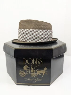 Dobbs Fifth Avenue Pie Paja Fedora Peller & Mure Buffalo NY 6-1/2 con Caja  Foto 1 de 4