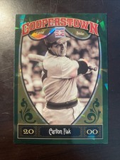 2013 Panini Cooperstown Carlton Fisk Green Cracked Ice