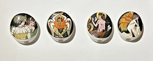 Juego de 4 piedras de fumar de cerámica vintage Niki Glass Pipe Co - Imagen 1 de 2